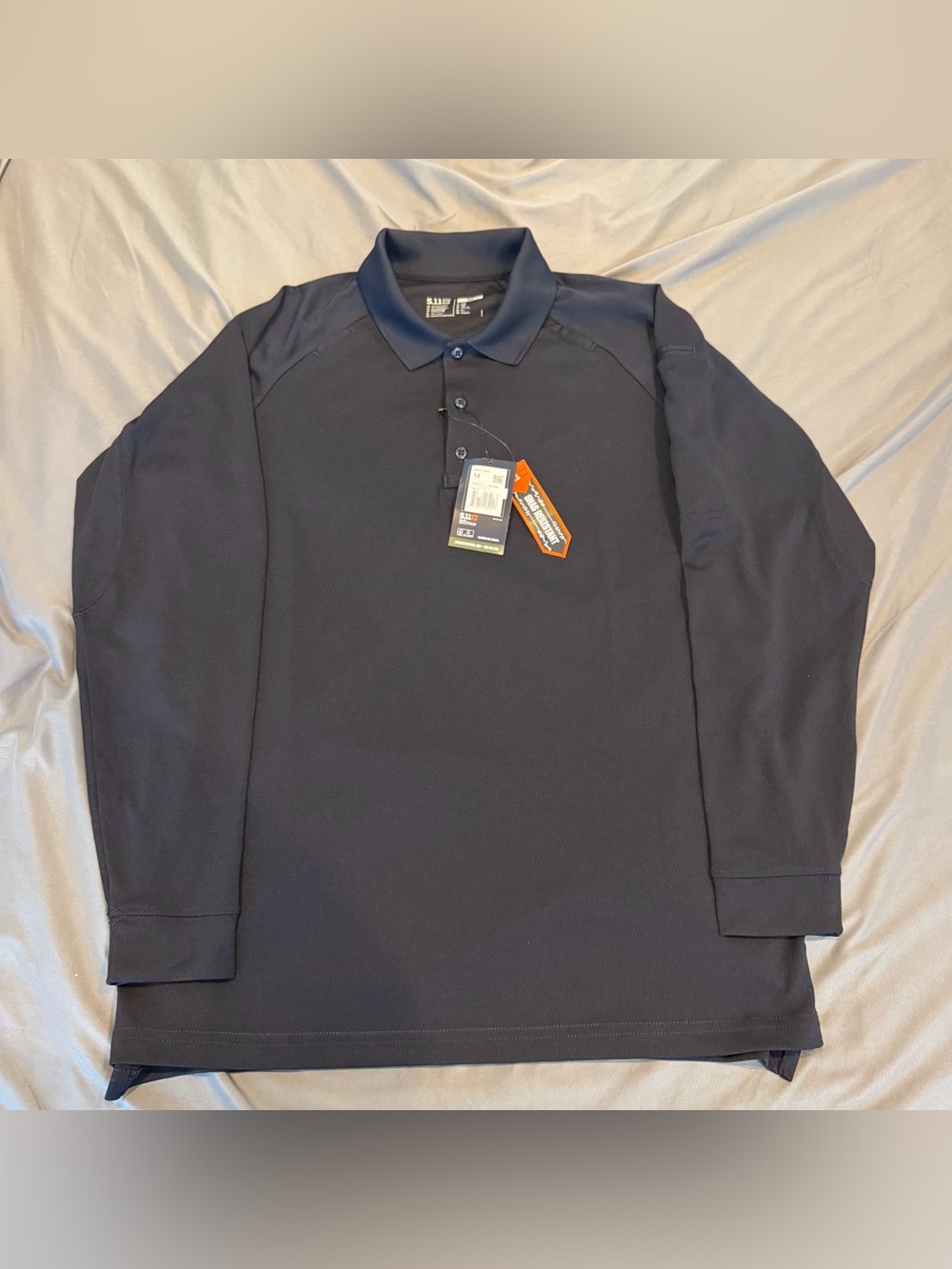 5.11 Tactical Performance Long Sleeve Polo Mens Medium Dark Navy 72049 NWT